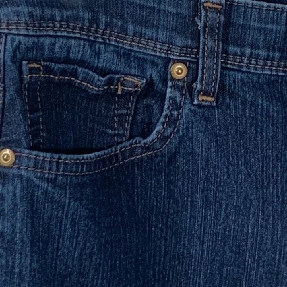 Style and Co Jeans Womens Sz 8 Medium Straight Leg Stretch Denim Pants Dark Blue - Picture 7 of 11